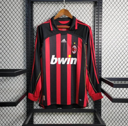 2006/2007 Retro Long Sleeve AC Milan Home Football Shirt 1:1 Thai Quality