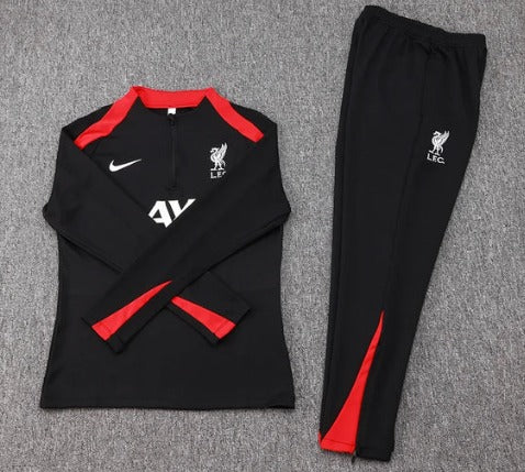 2024/2025 Liverpool Half-Pull Tracksuit Black Jersey 1:1 Thai Quality