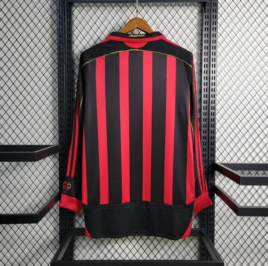 2006/2007 Retro Long Sleeve AC Milan Home Football Shirt 1:1 Thai Quality